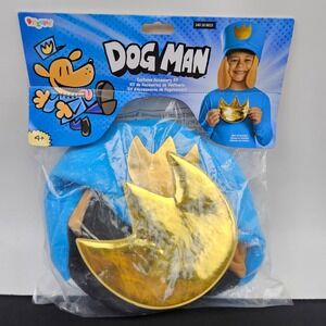 Dog Man Child Costume Accessory Kit Hat Ears and Badge Kids 4+ New
